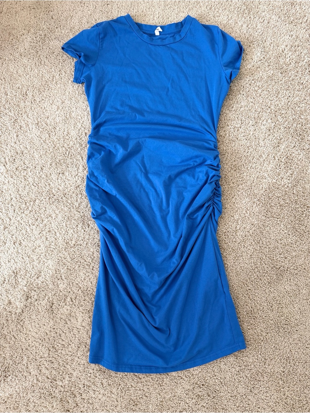 Missufe Ruched Side Long Dress, Medium! (Cobalt Blue)